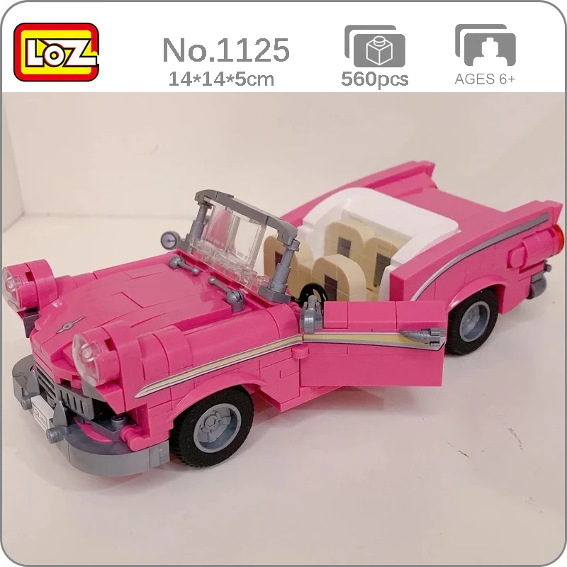 

LOZ Retro Pink Spyder Fashion Spider Jeep Off-Road Vehicle ORV Movable Machine Girls DIY Mini Blocks Bricks Building Toys No Box