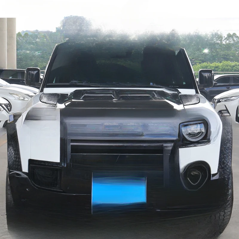 For Land Rover Defender 2020-2025 90 110 130 L663 Front Bumper Spoiler ROCK with Lights Lip Rear Kit