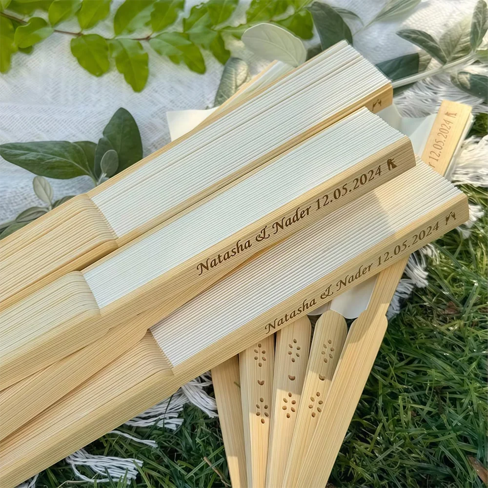 

1Pcs Personalized Wooden Fans for Wedding Favors Bulks Custom Hand Folding Fans Party Favors Bridal Shower Wedding Guests Gift