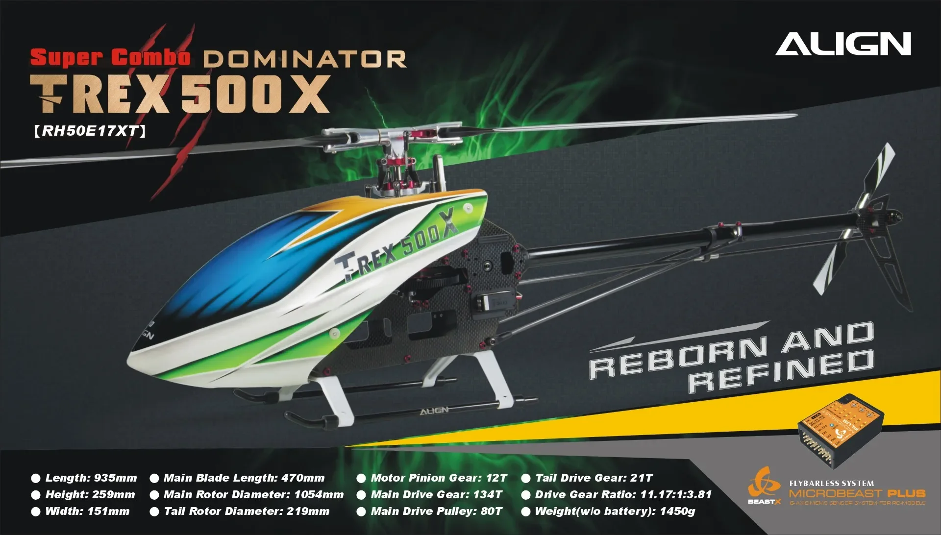 Wyrównać T-REX 500X FBL 2.4GHz 6CH 3D Flybaless kineskop GPS helikopter RC wyrównania Trex 500 akcesoria