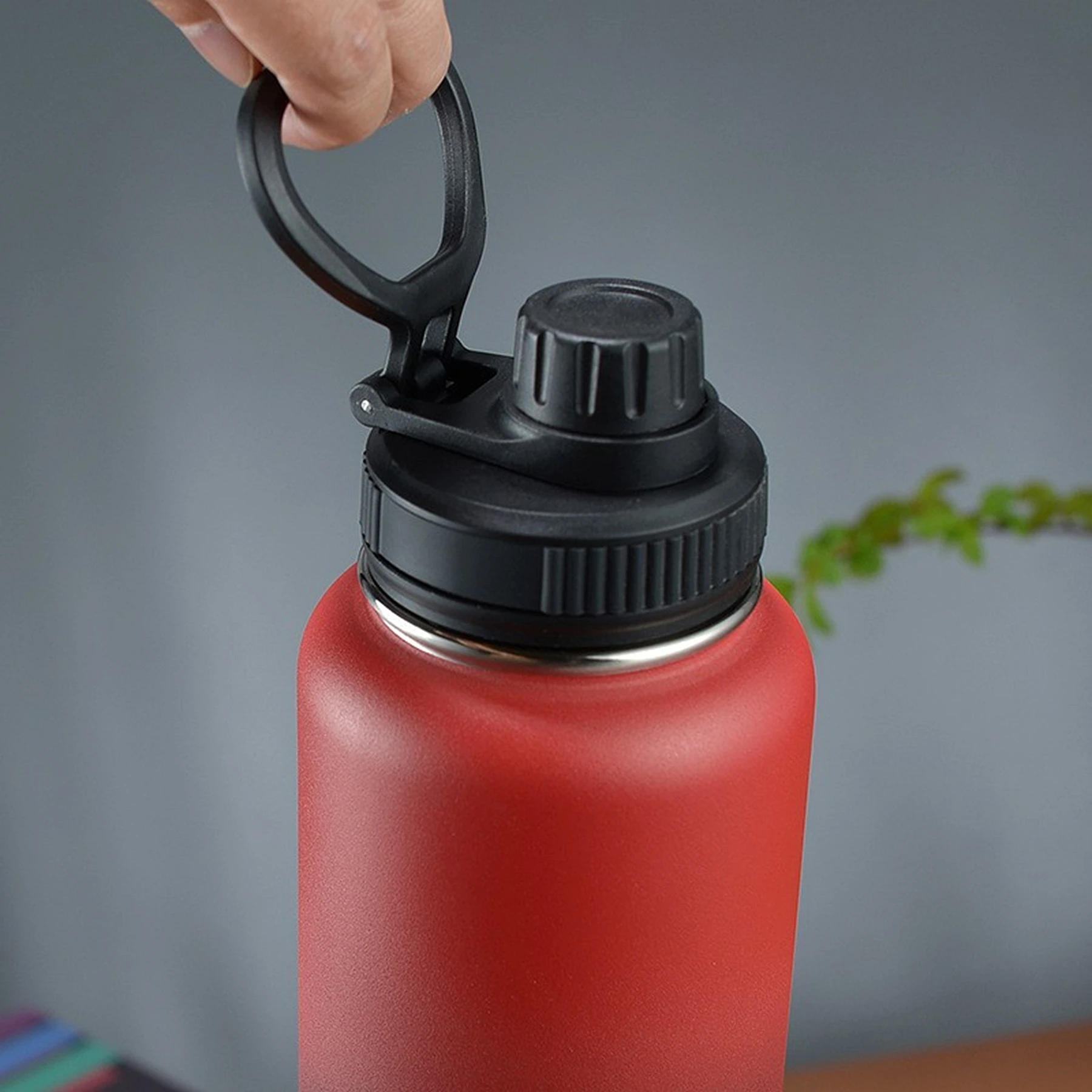 1 Sport-Trinkflasche mit 40 Unzen Fassungsvermögen, ideal für Outdoor-Camping und andere Sportarten, Kälteisolierende Flasche, Space-Flasche, 1200 ml Flasche mit breiter Öffnung, mit Deckel für drei Finger, Fahrrad-Trinkflasche. – Detail 6