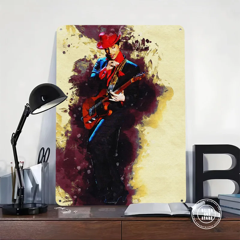 لطخة الموسيقار الأمير تين تسجيل الجدار ملصق فني الأشياء المنزلية الزخرفية خمر علامات معدنية الرجعية للديكور المنزل #2