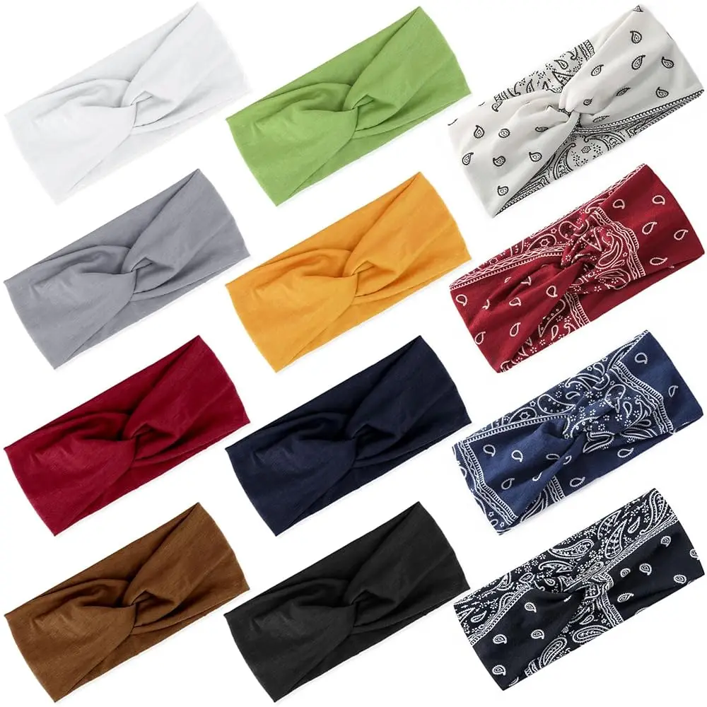 

Elastic Knotted Headbands for Women Criss Cross Head Bands for Women's Hair Non Slip Boho Wrap Twisted Hair Accessories