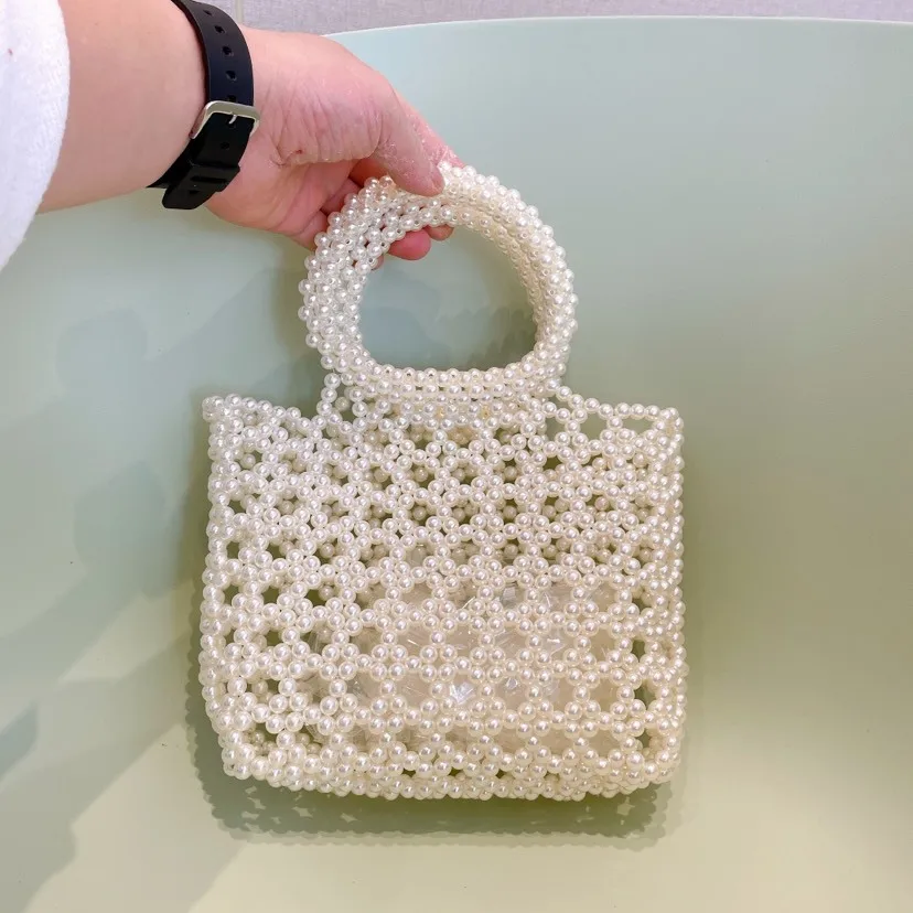 High quality Pearl Clutch Handbag Women\'s Dinner Purse Party Wedding Prom Evening Bags Hot sell beaded bag handmade acrylic bag