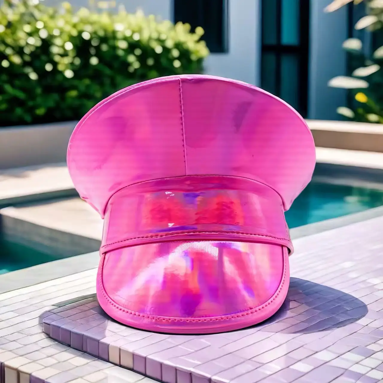 HongLuan レーザーレザーキャプテンハット ラインストーン＆ミリタリーキャップ 女性用、レイブフェスティバルアクセサリー＆パーティーキャップ 男性コスプレ用