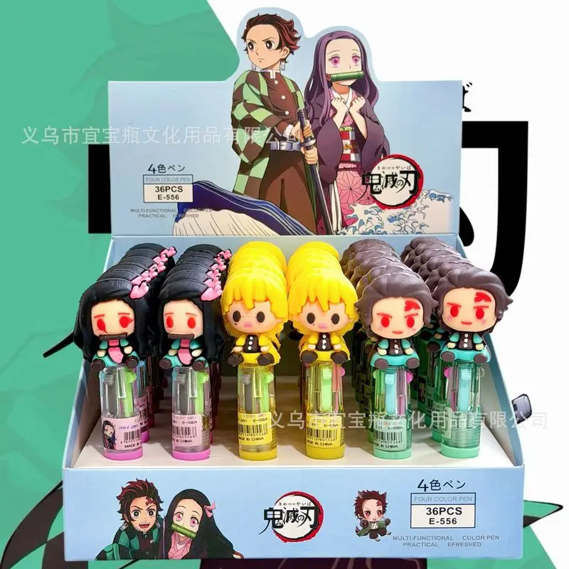

36pcs Anime Demon 4-Color Ballpoint Pen Mini Multi-Color Diy Accounting Pen Student Key Marker Stationery Gift Wholesale
