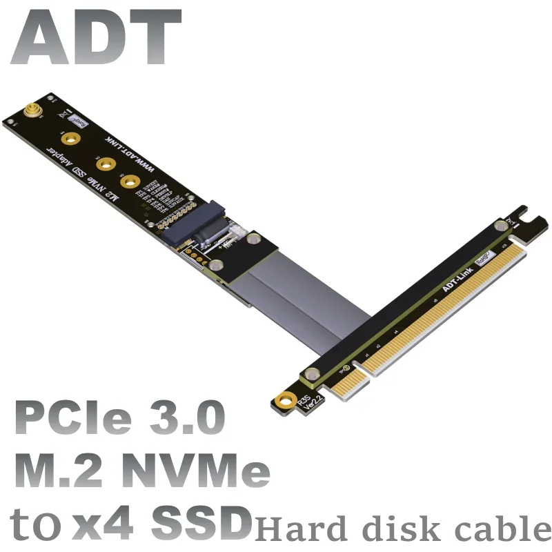 

PCIe 4x extension cable M.2 NVMe SSD adapter card supports PCI-E3.0 x16 to x4 PCI-E X16 to M.2 signal connection adapter cable