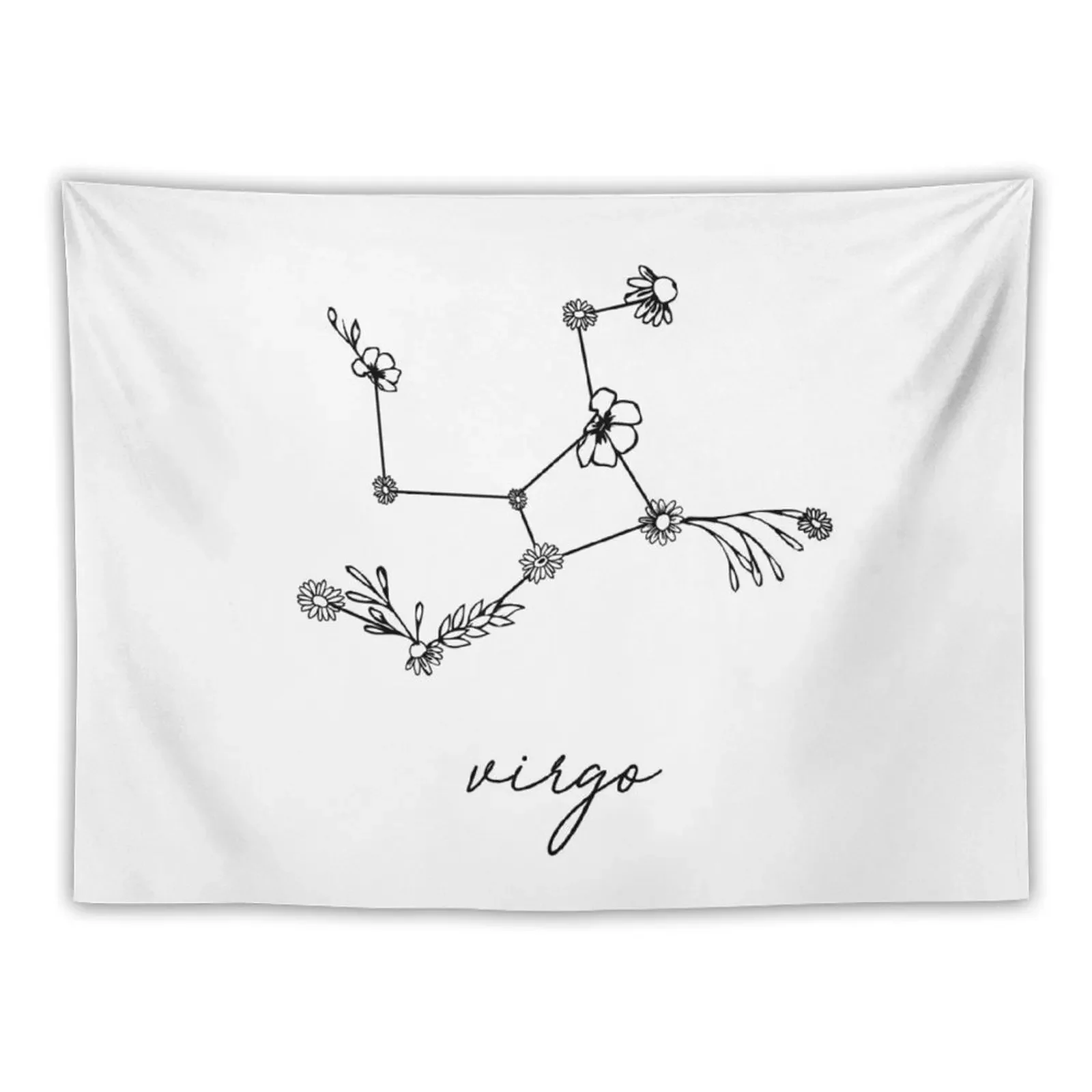 Virgo Zodiac Wildflower Constellation Tapestry Decoration Pictures Room Wall Carpet Wall Wall Deco Tapestry