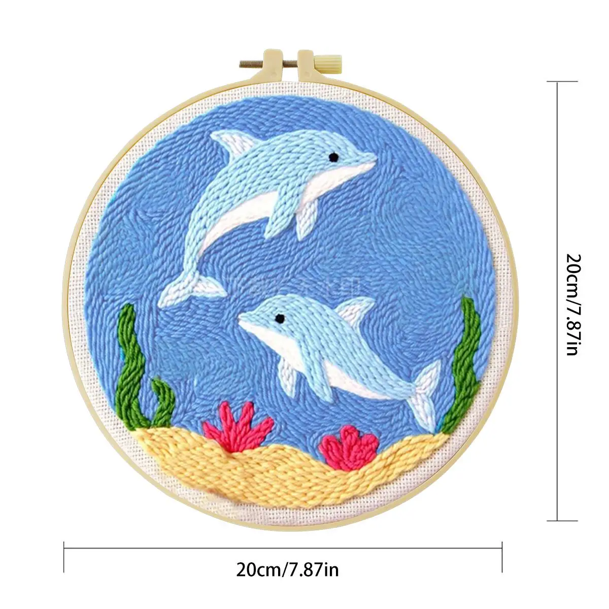 20X20CM/7,87 Zoll Wal-Sticknadel-Set, Stickerei-Kit, Strickstickerei, DIY, handgemachtes Geschenk, Nähkunst – Detail 3