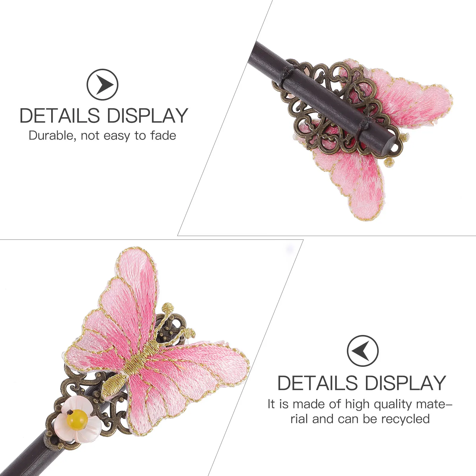 

Classic Hanfu Bun Hairpin Fabric Sticks H made Women Accessories Traditional Flower Design Ancient Costume Shooting Party