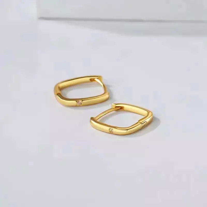 

925 Sterling Silver Geometric square Earrings Charm Women Trendy Fine Jewelry Prevent Allergy Party Accessories Gifts