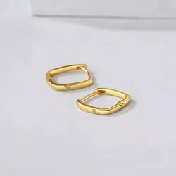 925 Sterling Silver Geometric square Earrings Charm Women Trendy Fine Jewelry Prevent Allergy Party Accessories Gifts