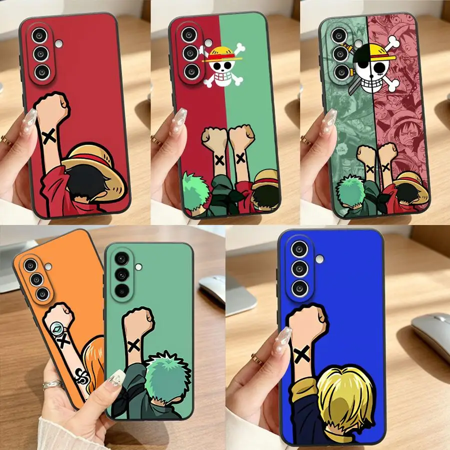 Cartoon Ones Pieces Luffys Zoros Case for Samsung Galaxy A18 A57 A37 A05 A55 A73 A51 A52 A36 A50 A53 A17 A06 A25 A16 A15 Phone