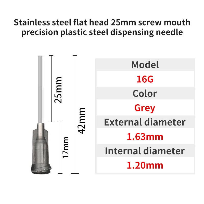 10G-30G 25 mm Dosiernadel 1 Zoll Edelstahl-Dosiernadel Spiralmund-Klebernadel zum Befüllen von E-Flüssigkeiten und Kleber