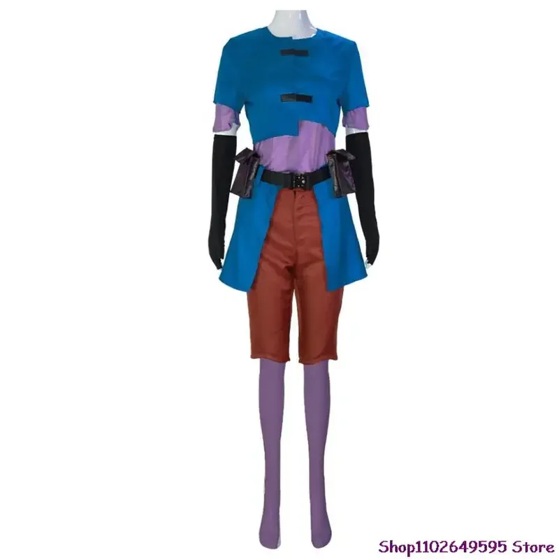 Anime Game LOL Arcane Powder Jinx Cosplay Costume Junior Childhood Clothes Man Woman Coat Pants Blue Braid Wig Halloween Suit