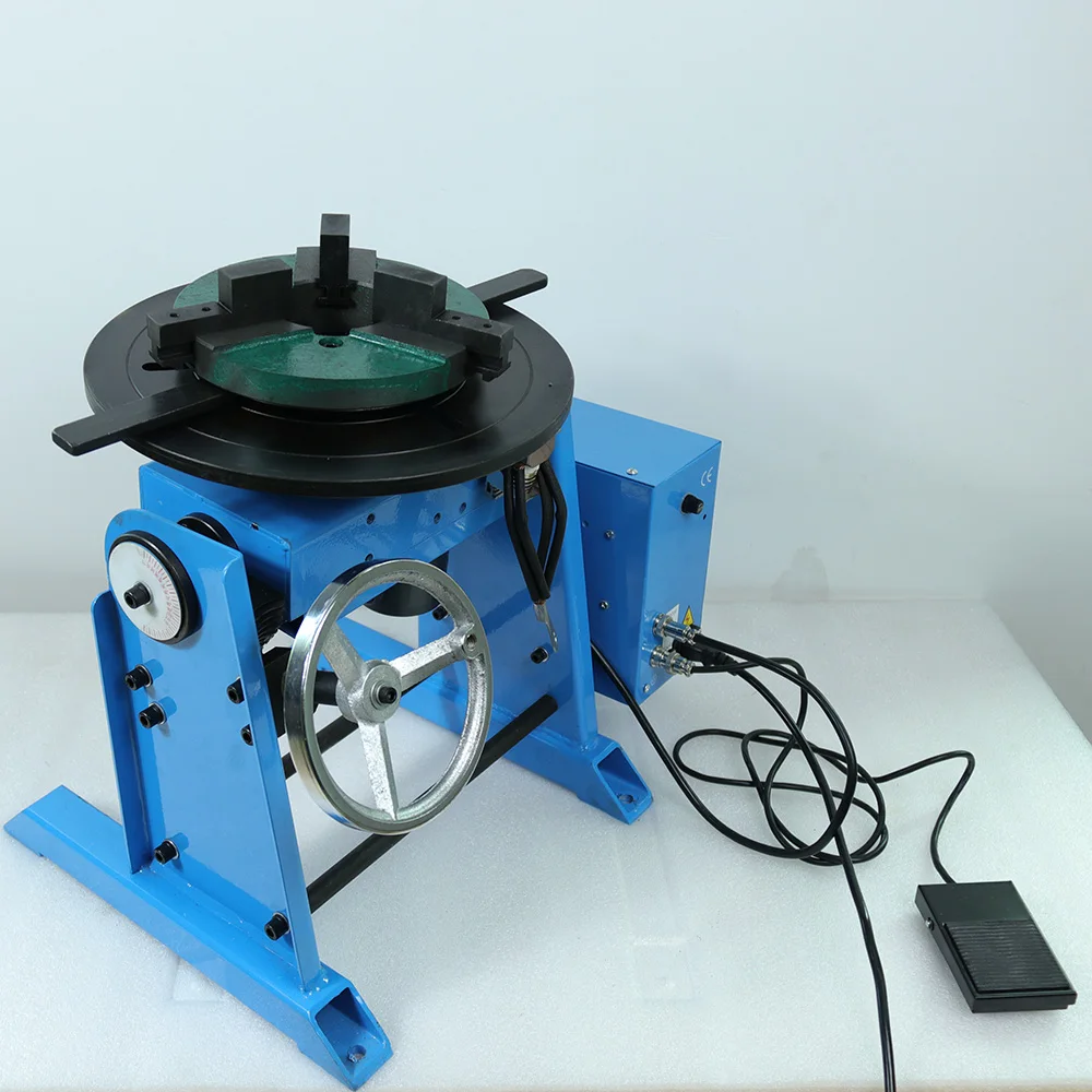 HD-300 300KG Heavy Duty Welding Positioner Rotary Welding Turntable Table Weld Positioning Equipment with WP-400 Manual Chuck