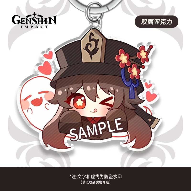 

Anime Genshin Impact Raiden Shogun Gorou Lyney Cosplay Acrylic key chain schoolbag pendant cute Q edition ambitus