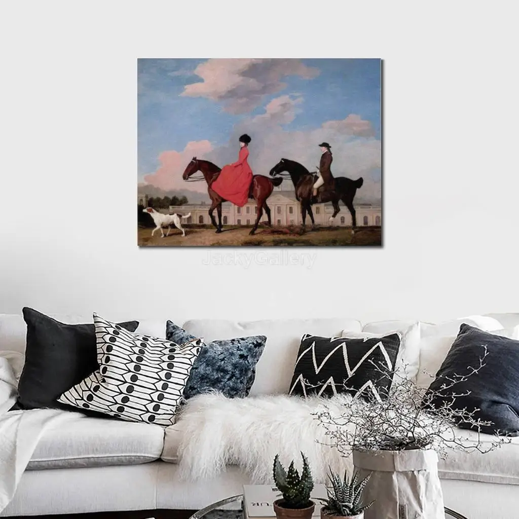 جورج ستوبز جون صوفيا موسترز ركوب زيت قاعة كولويك على قماش المناظر الطبيعية اليدوية تحفة لديكور المكتبة