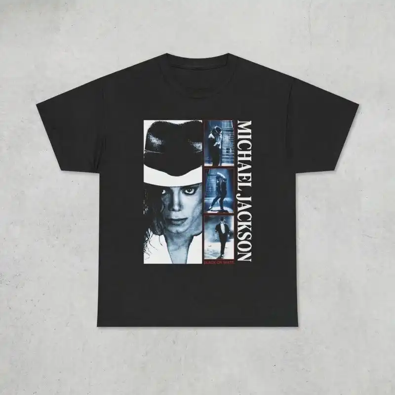 Michael Jackson Black or White Halftone T-Shirt, Iconic MJ Music Video Tee
