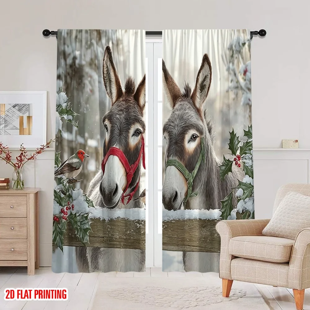 2 قطعة 2D الطباعة المسطحة عيد القديس باتريك الستائر حمار البوليستر بدون الكهرباء ستائر احتفالية لتزيين الجدران الذهبية #5