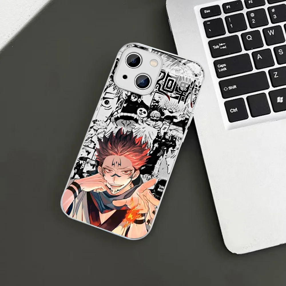 Jujutsu Kaisen Yuji Sukuna Phone Case Tempered Glass For iphone 14 13 12 11 Pro Mini XS MAX 14Plus X XS XR Cover