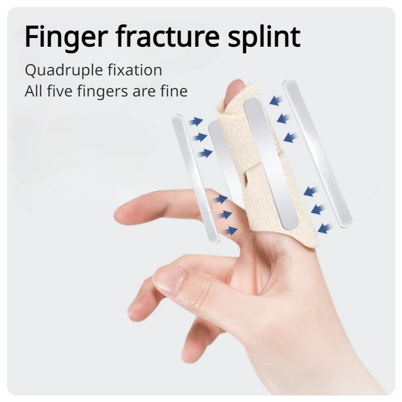 

10 Fingers Quadruple Fixation Splint Fracture Guard Repair Finger Sleeve Joint Bandage Thumb Sprain Bending Corrective Protector