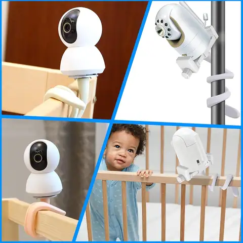 Universal Baby Monitor Holder Longer White Flexible Silicon Baby Camera Stand Shelf for Infant Optics DXR 8/DXR-8 Pro