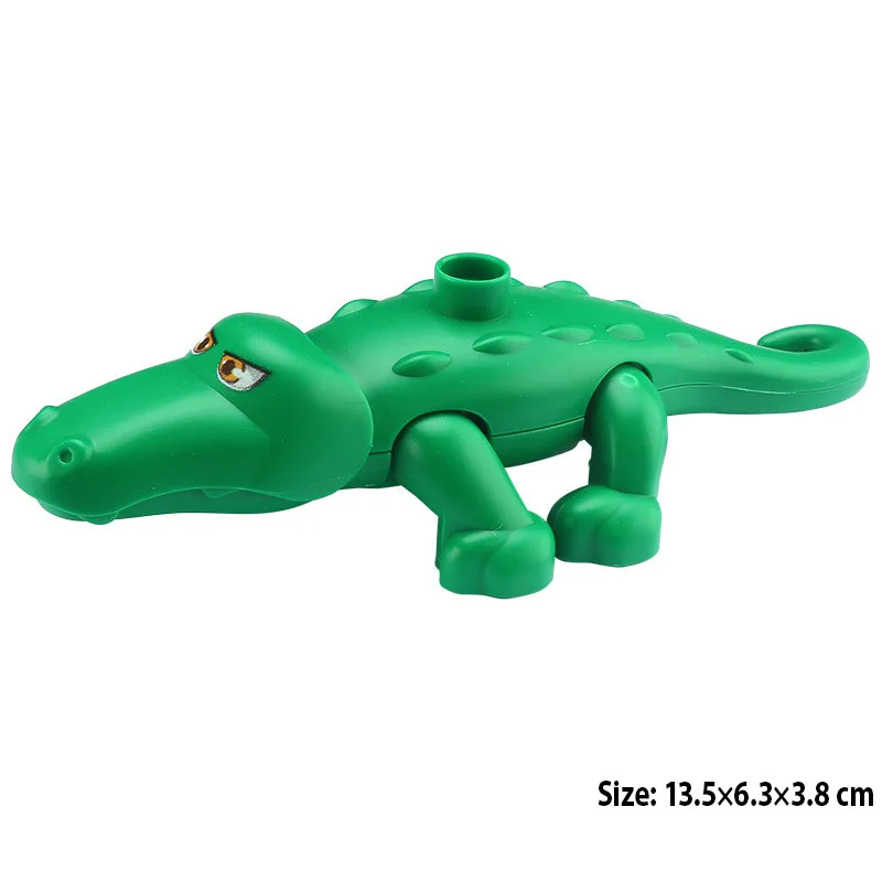 Large Building Block Zoo Crocodile Lion Tiger Elephant Kangaroo Puppy Wild Animal Soft Gum Block Enlighten Toy For Children Gift