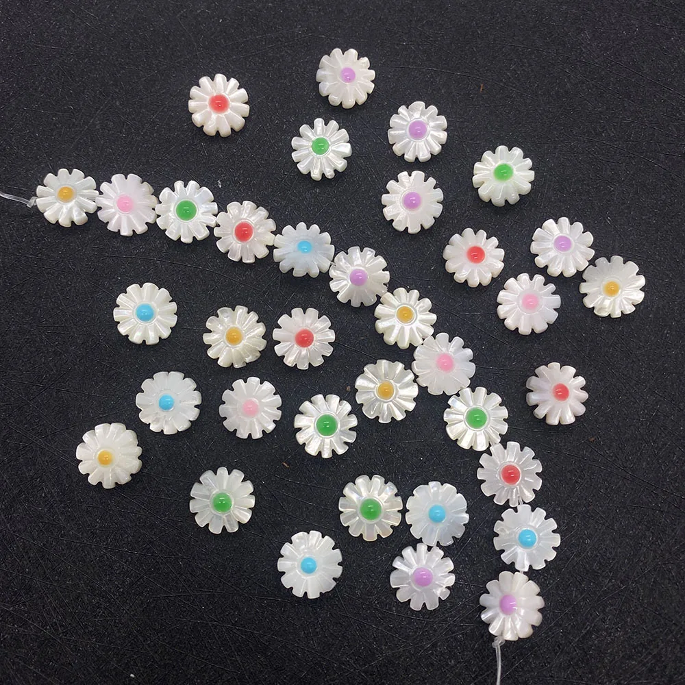 

Natural Seawater Shell Flower Beads Mother of Pearl Daisy Shape DIY Making Necklace Earrings Bracelet Jewelry Loose Beads Charms