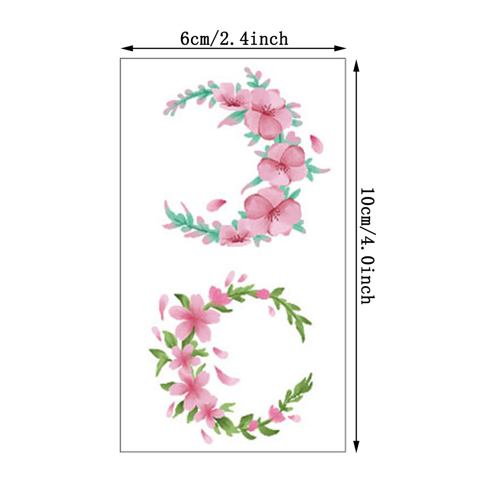 30Pcs Cherry Blossom Flower Pattern Temporary Tattoo Stickers