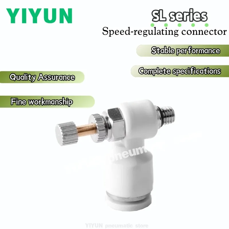 

Пневматический дроссельный клапан SL12 SL16 SL4 SL6-01 02 03 04 M5, регулирующий клапан скорости, серия SL, фитинги YIYUN