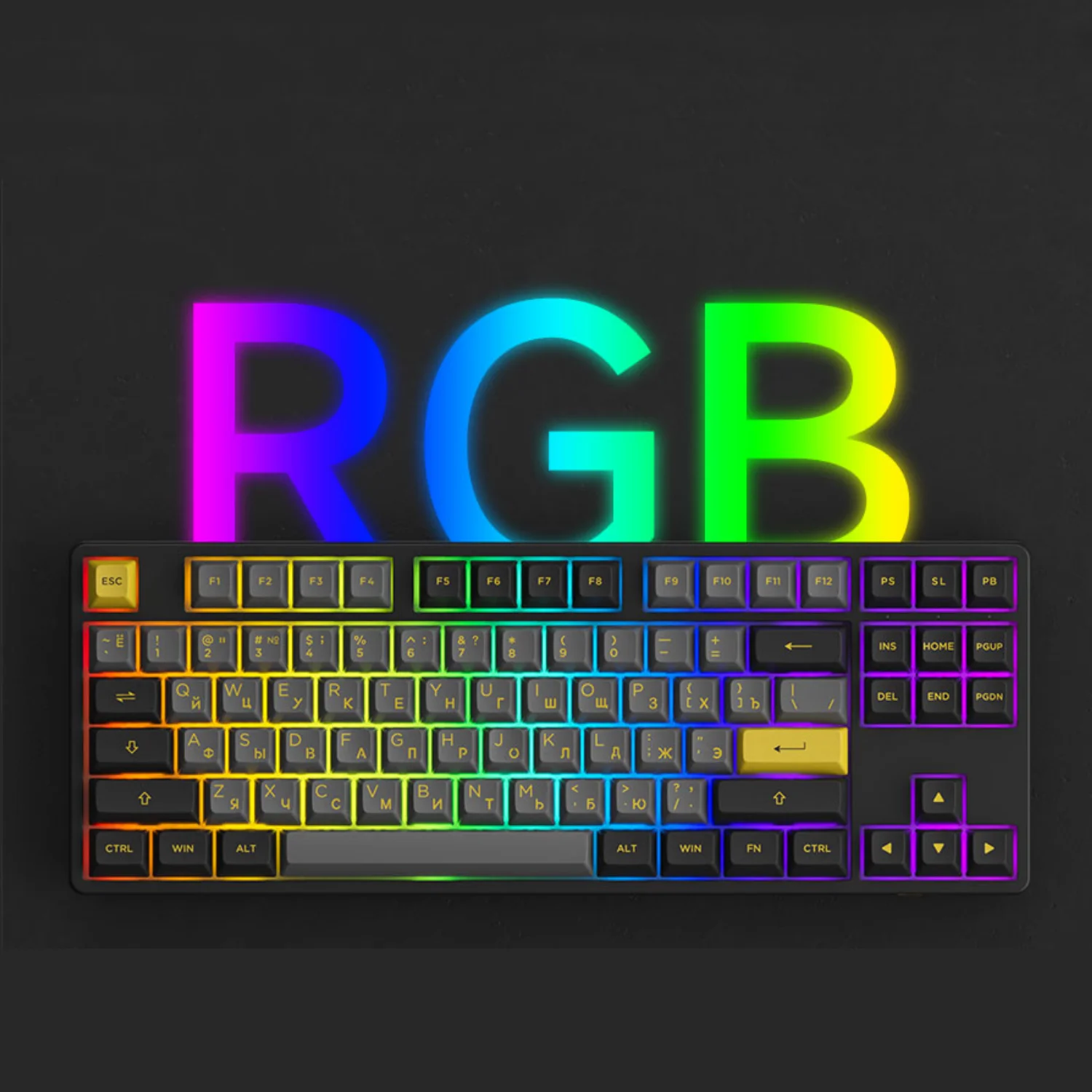 Akko 5087B Plus Teclado mecánico multimodo 80% TKL teclas de perfil ruso ASA teclado personalizado para juegos de oficina RGB de intercambio en caliente