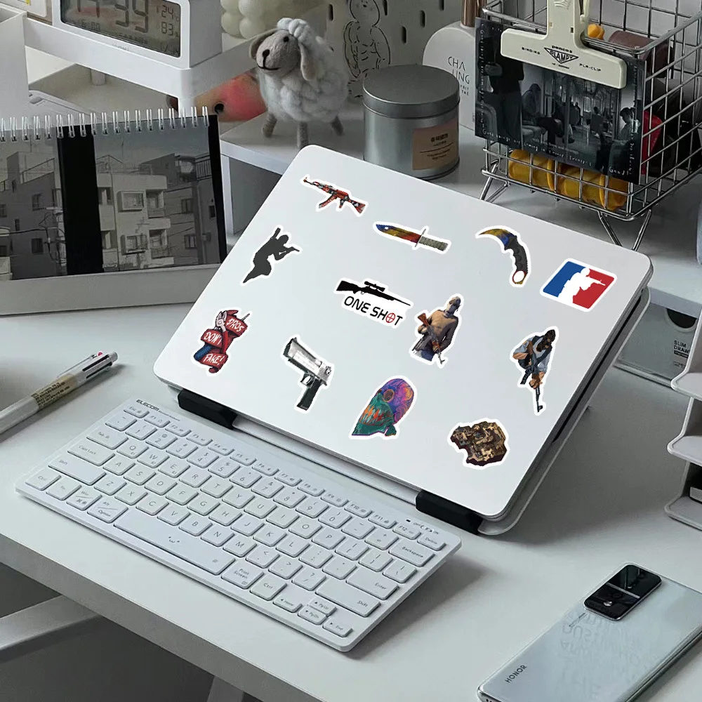 Autocollant CSGO de jeu de tir, 10/60 pièces, dessin animé Cool Graffiti, décoration pour ordinateur portable, Skateboard, tasse d'eau, autocollants imperméables, jouets pour enfants, DIY bricolage