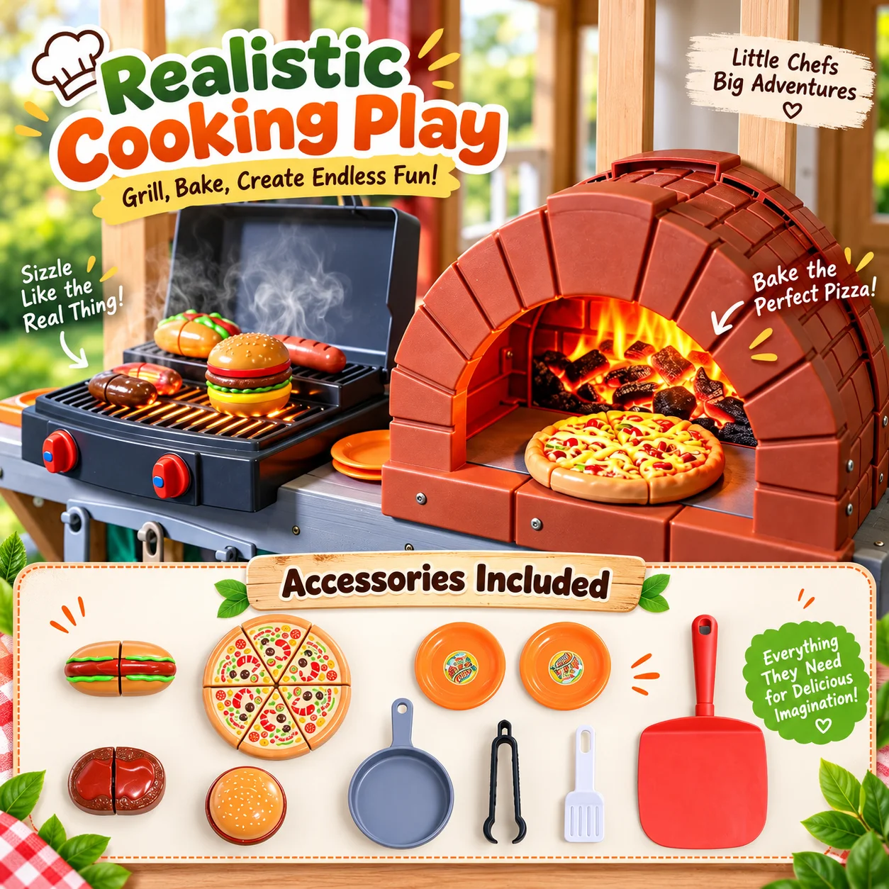 บ้านไม้สำหรับเด็ก พร้อมชุดครัว - Kids Outdoor Kitchen Accessories บทวิจารณ์และราคา