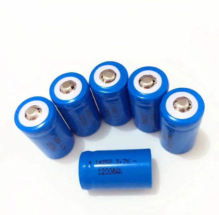 14250 3.7 فولت بطارية ليثيوم قابلة للشحن 14250 3.6 فولت الأحمر/الأخضر خط خارجي penlight بطارية قابلة للشحن