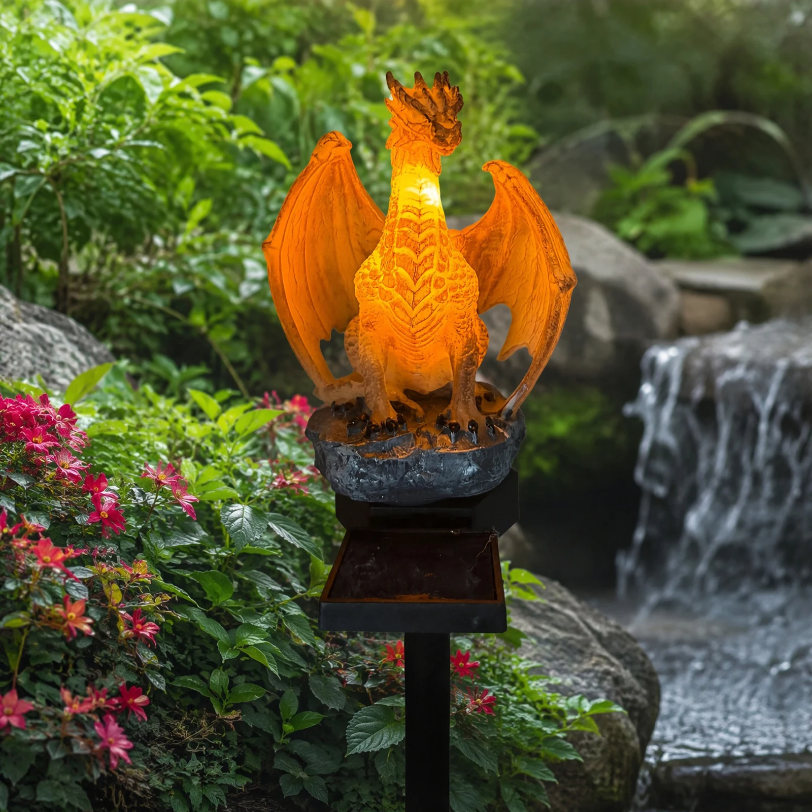 Unique Lighting Decor - Dragon Solar Garden Light Soft Warm