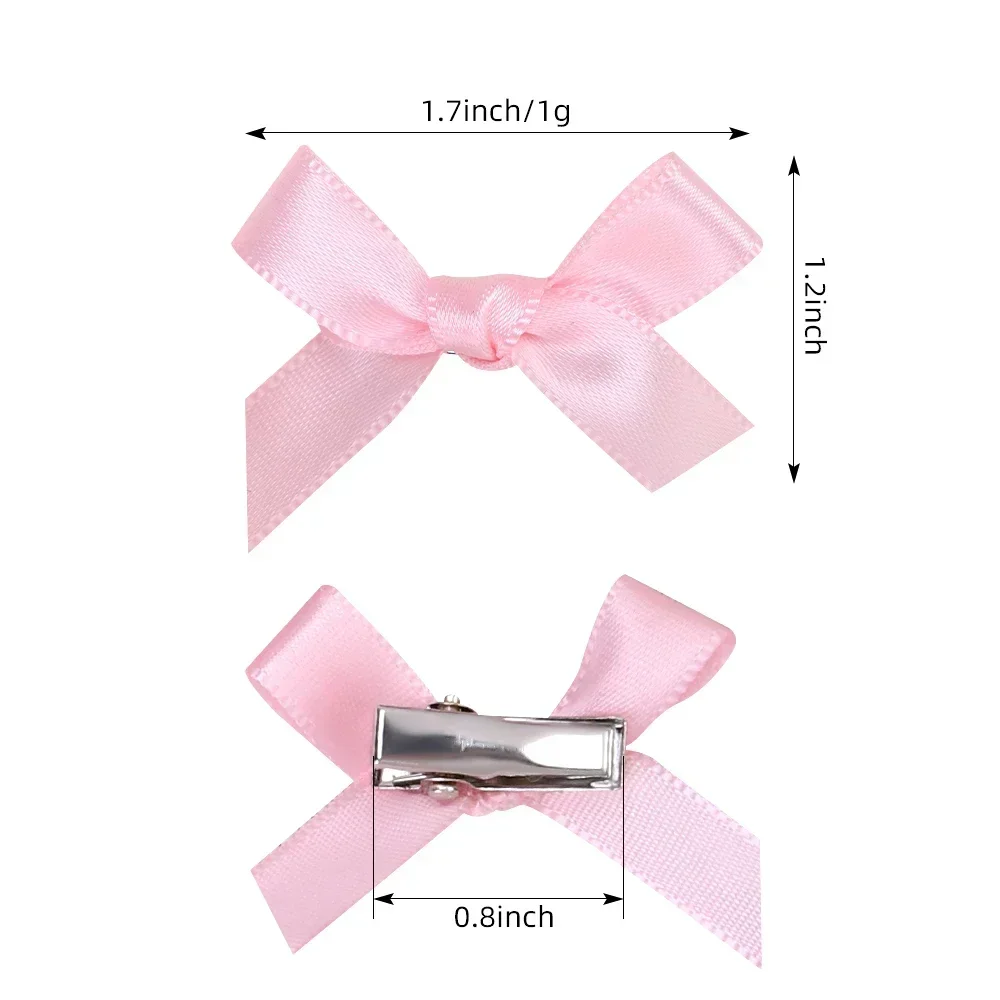 18Pcs Ins Girls Bows Mini Hair Clips Metal Hairpin Headwear Barrette Handmade Ribbon Bow Bangs Clip Fashion Hair Accessories