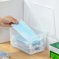 1PC Thickened Mask Storage Box Portable Transparent Flip Drug Storage Box Pill Jewelery Earrings Cosmetics Storage Box Storage