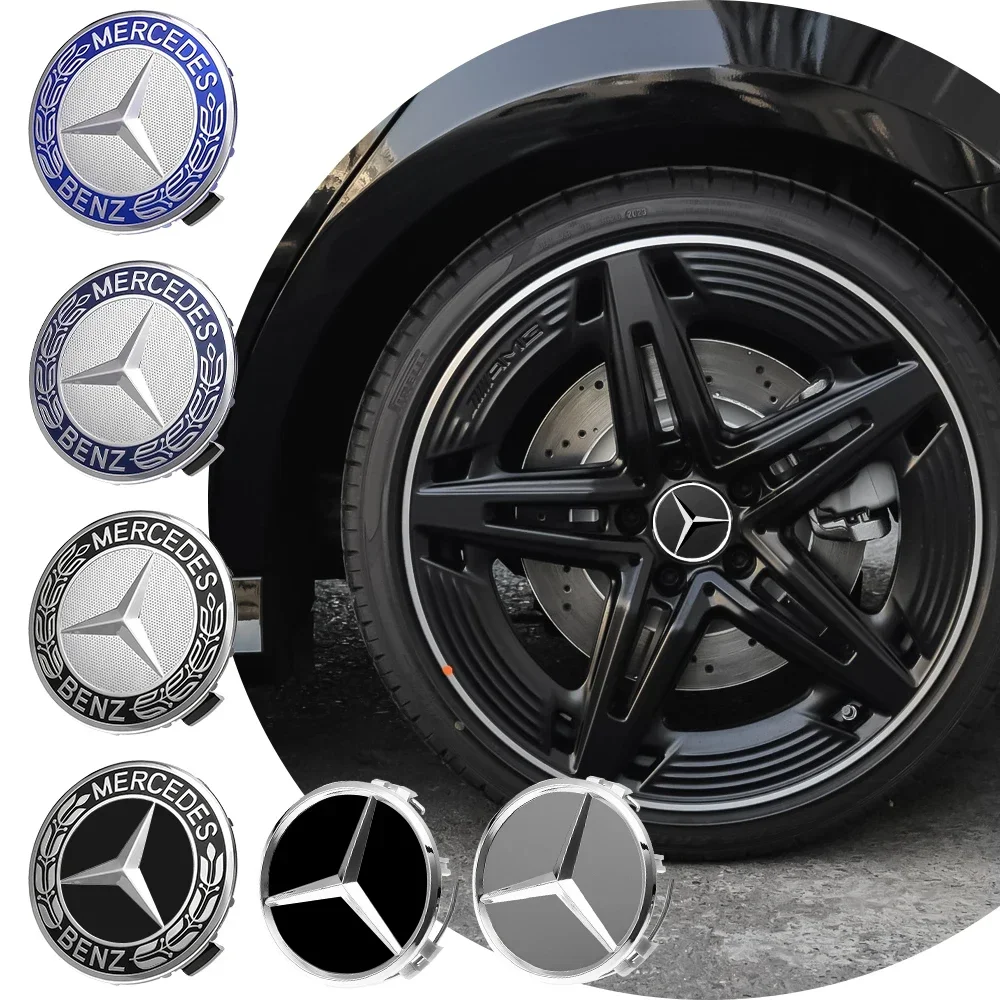 4Pcs Car Styling 75MM Wheel Center Hub Caps Rim Cover For Mercedes benz A B C E CLA GLK CLASS AMG W221 W212 W213 W176 W205 W177