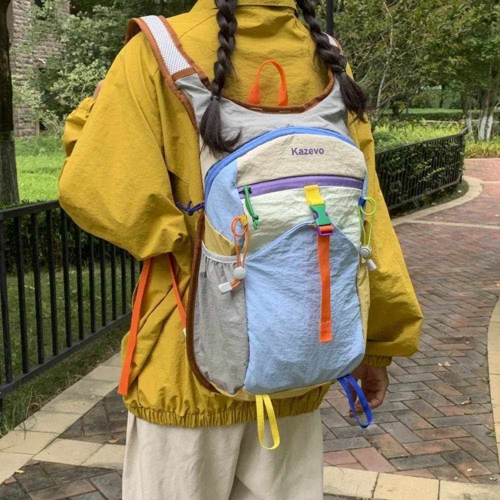 Nylon Travel Backpack Multicolored Large Capacity Outdoor Rucksack Fixed Webbing Scratch Prevention Mountaineering Bag Outdoor