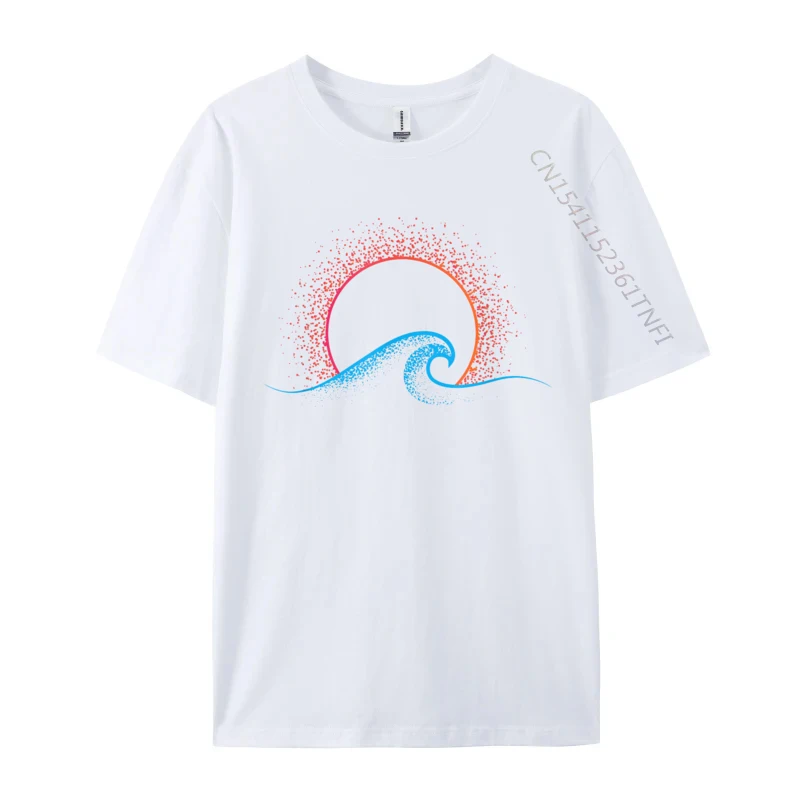 Boho minimalistische Sonne Ozean Welle Kunst im Motto Druck Männer T-Shirt Tops Shirt Designer Baumwolle Normal Tops T-Shirts Casual Männer