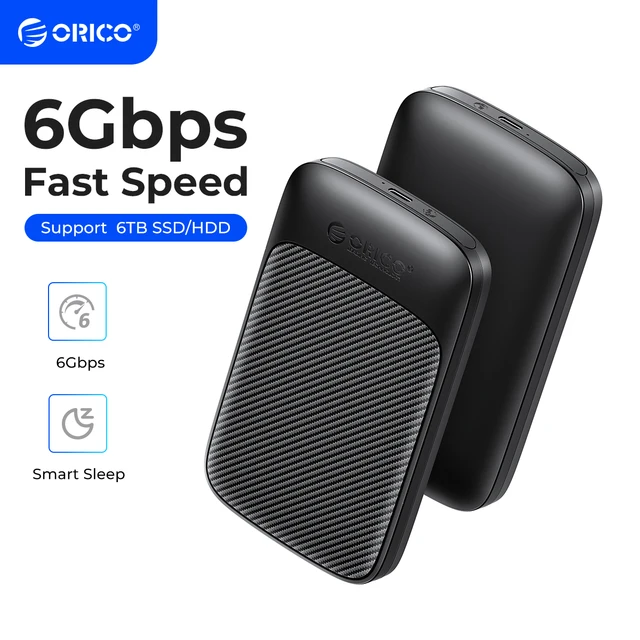 ORICO USB3.1 6Gbps Obudowa dysku twardego SATA do dysku twardego typu C SSD Obsługa UASP dla dysków SSD/HDD 7~9,5 mm 2,5 cala
