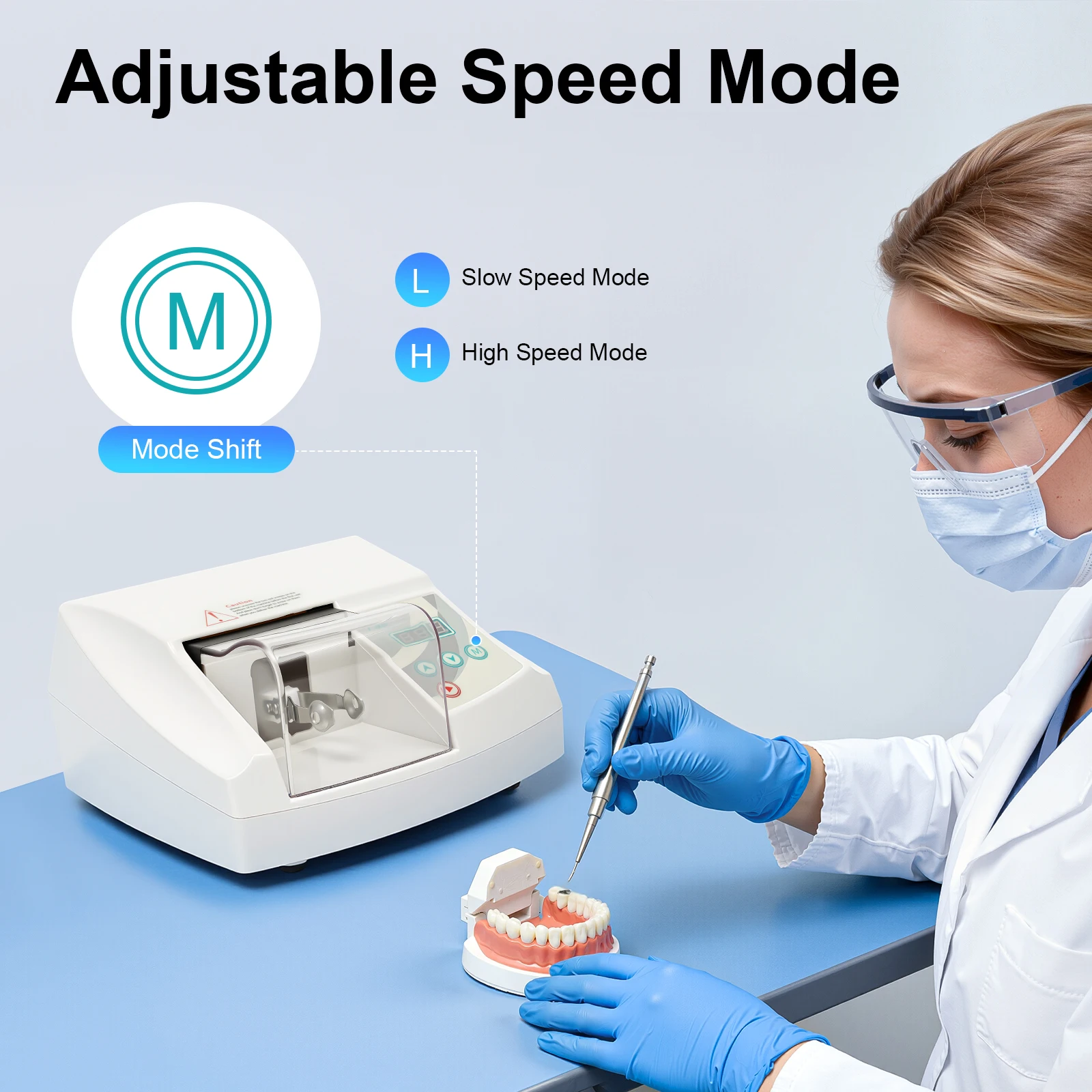 35W Dental-Amalgamator, 220V Silber-Amalgammaschine, Geräuscharm und mit einstellbarem Geschwindigkeitsmodus, mit Speicherfunktion, für die Zahnmedizin