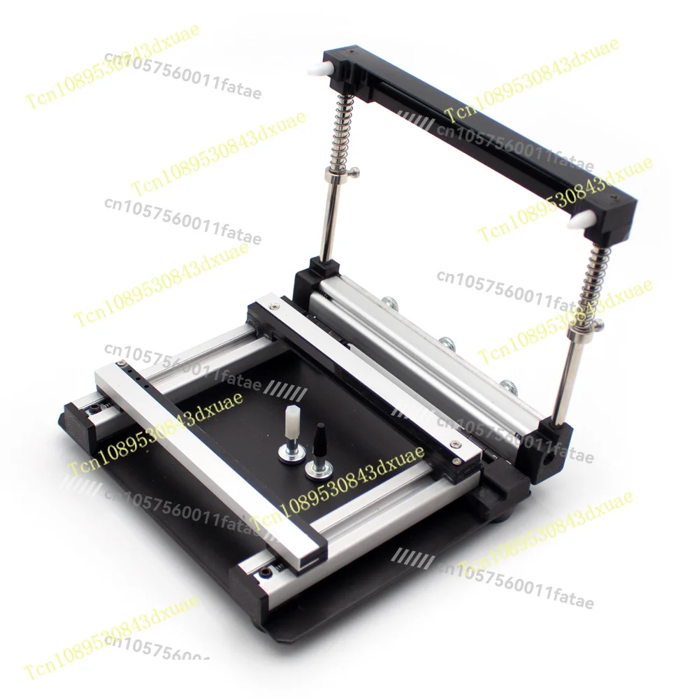 SMT PCB Steel Mesh Solder Paste Printing Table,100x100MM Manual Small Screen Printing Station