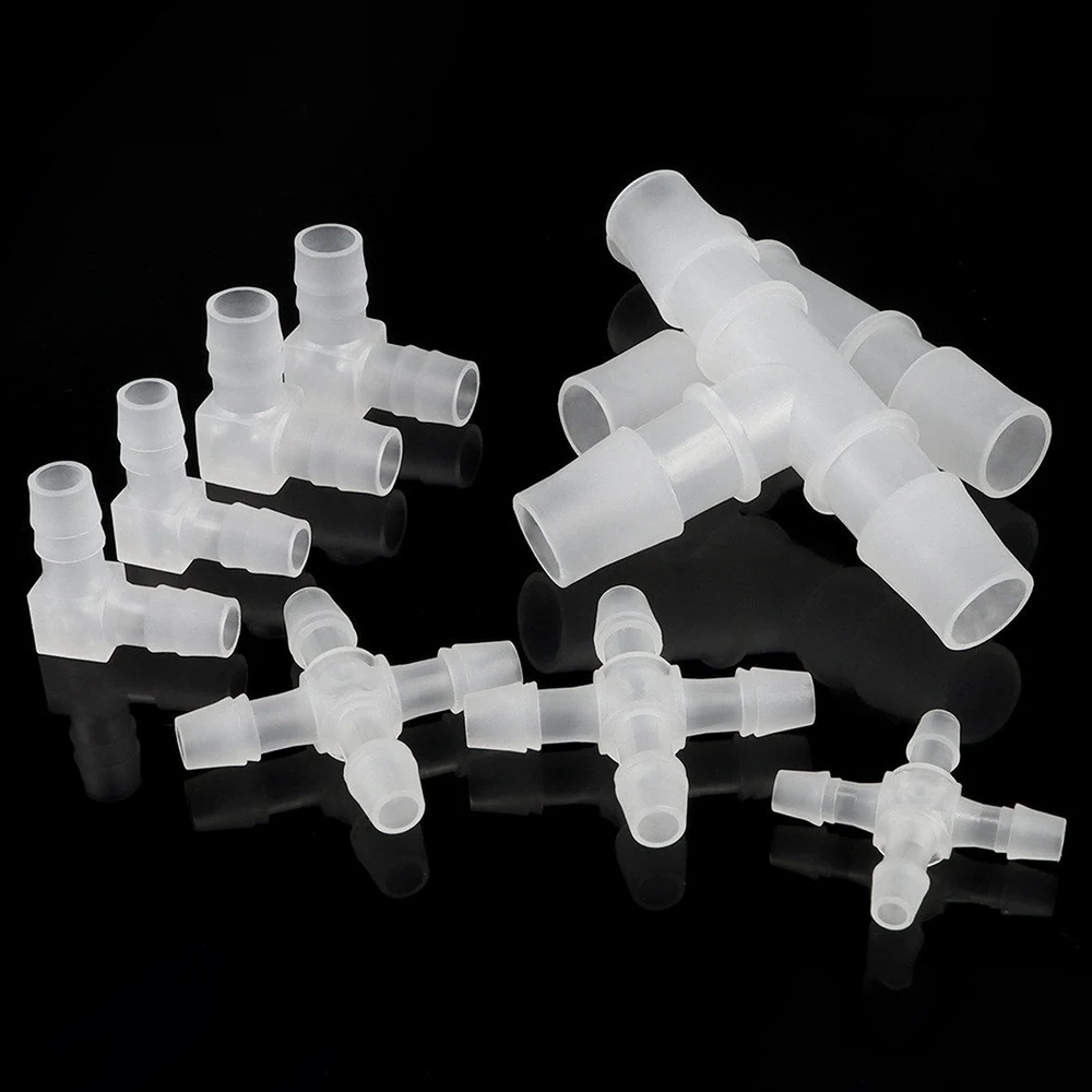 Straight T-Tee Y-Tee Elbow Cross Hose Connector Barb Fitting Plastic Tubing Joint Air Water Flow Splitter for Lab Irrigation