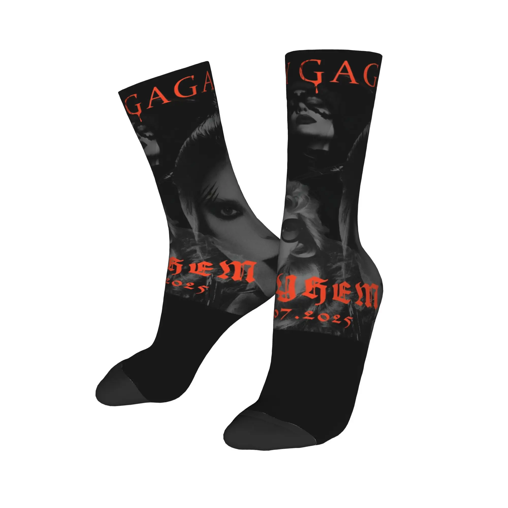 Lady Gaga Mayhem 2025 Album Printed Dress Socks Accessories for Casual Wear Cozy  Print Socks