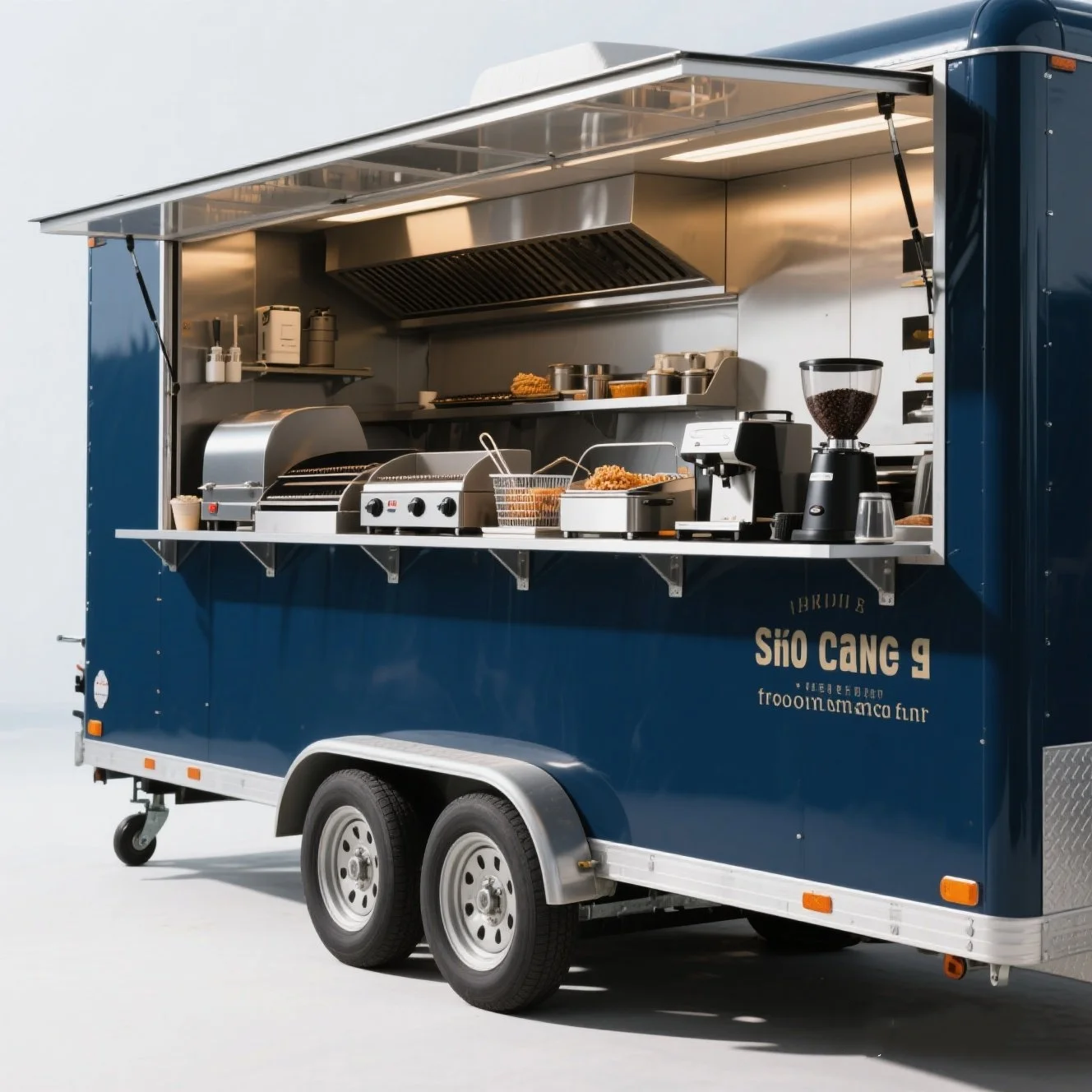 미국 표준 완비형 푸드 트럭 판매, 맞춤형 간이 매점 트레일러, 버블티 커피 판매 카트, 푸드 트레일러