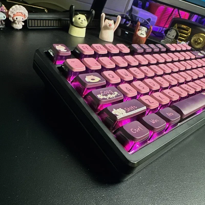 

Sanrio MY MELODY Kawaii Cinnamoroll колпачки для клавиш в мультяшном стиле PBT механические колпачки для клавиш MDA очень милые аксессуары для клавиатуры