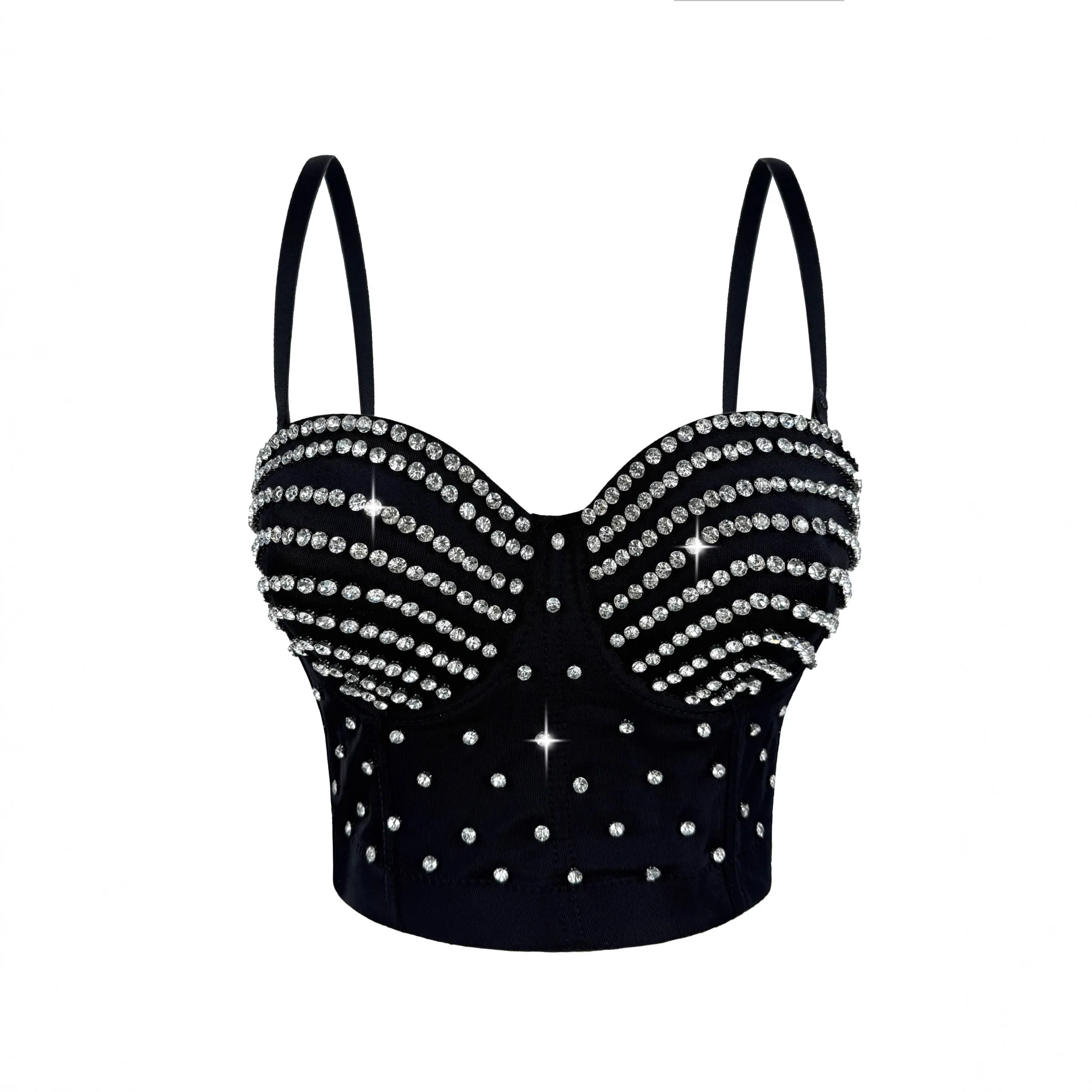 

Женский сексуальный сверкающий ромбовидный камзол для взрослых, майка на бретелях, сценический корсет с бриллиантами, облегающий сексуальный бюстгальтер для выступлений