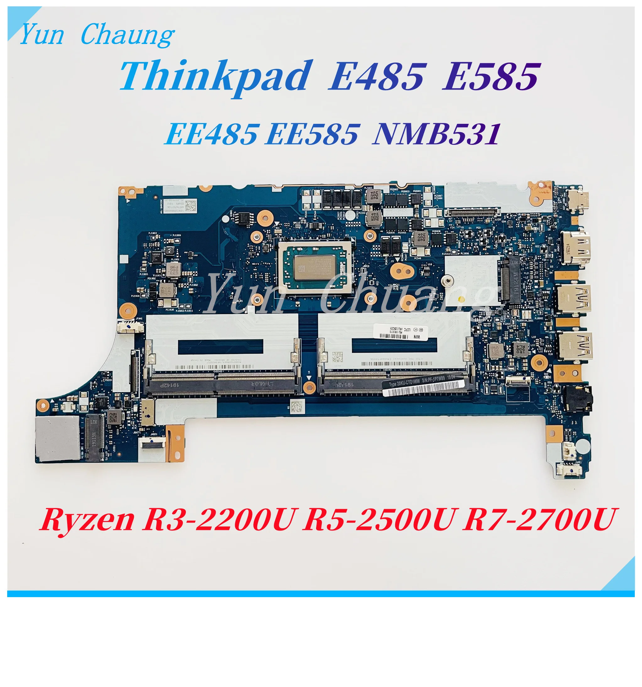 EE485 EE585 NMB531 NM-B531 For Lenovo Thinkpad E485 E585 Laptop Motherboard FUR 02DC236 With R3 R5 R7 AMD CPU DDR4 100% Work